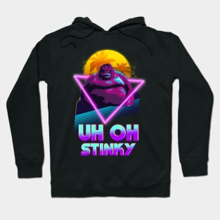 Uh Oh Stinky Poop Le Monke 80s Vaporwave Outrun Style Hoodie